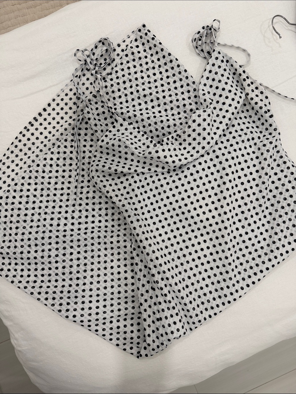 Endless Rose White Polka Dot Cowl Neck Midi Dress